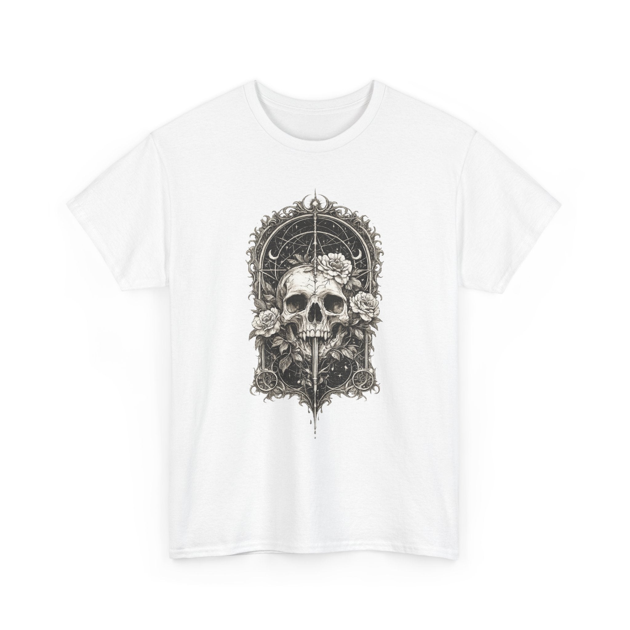 Camiseta Skull Floral Mística Gothic MysticBohoCo