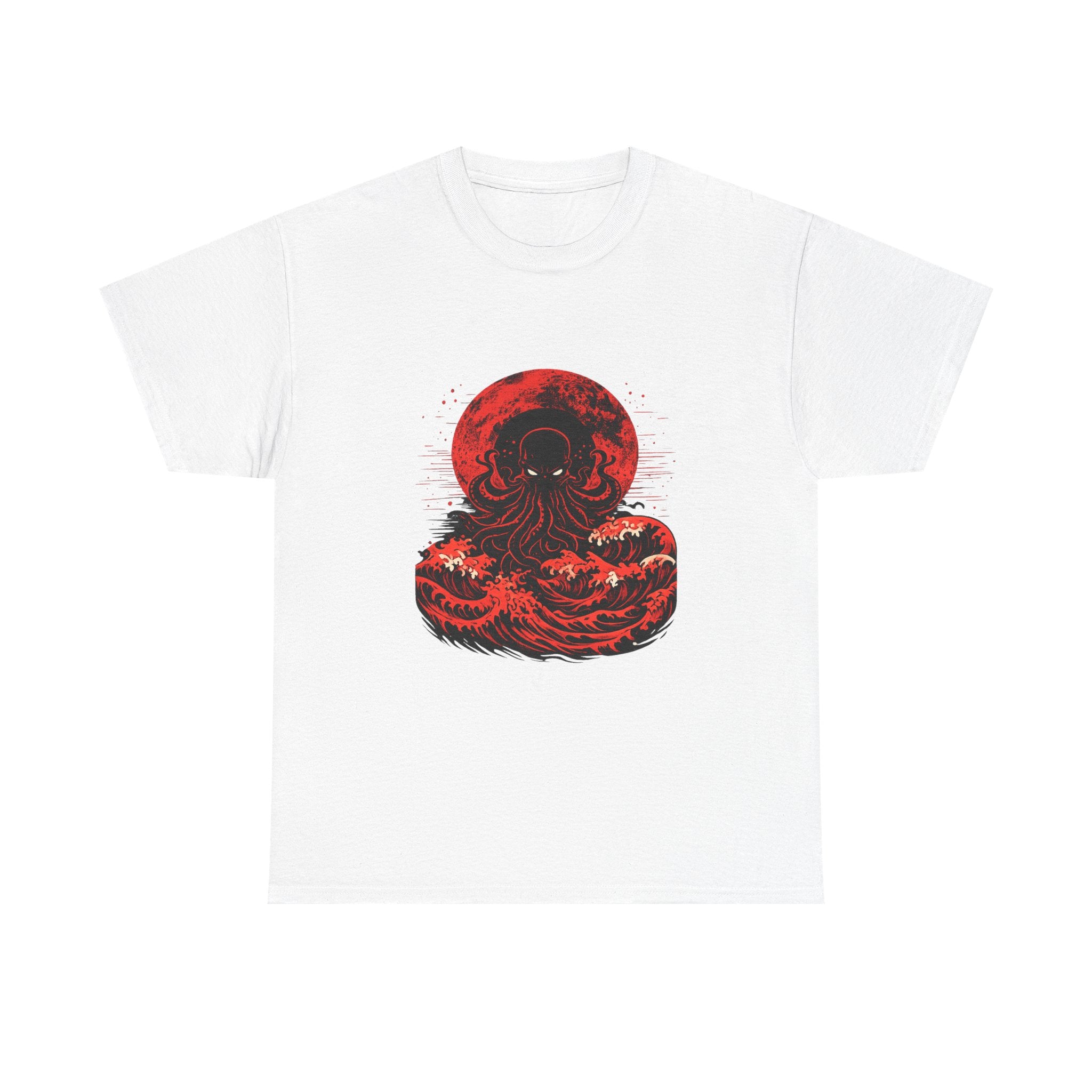 Lovecraftian Tentacle Tee — Red Moon Cosmic Horror Shirt