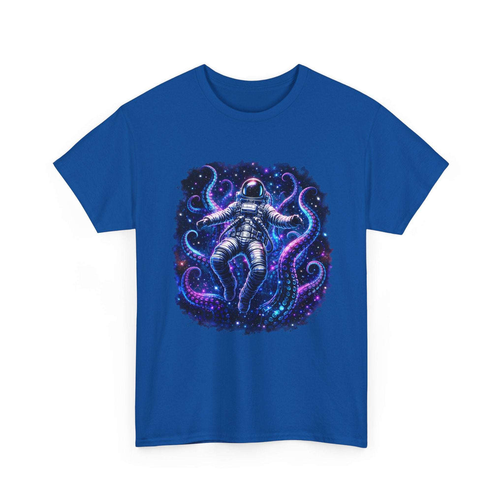 Astronaut & Purple Octopus Cosmic Tee — Surreal Space-Marine Graphic T-Shirt