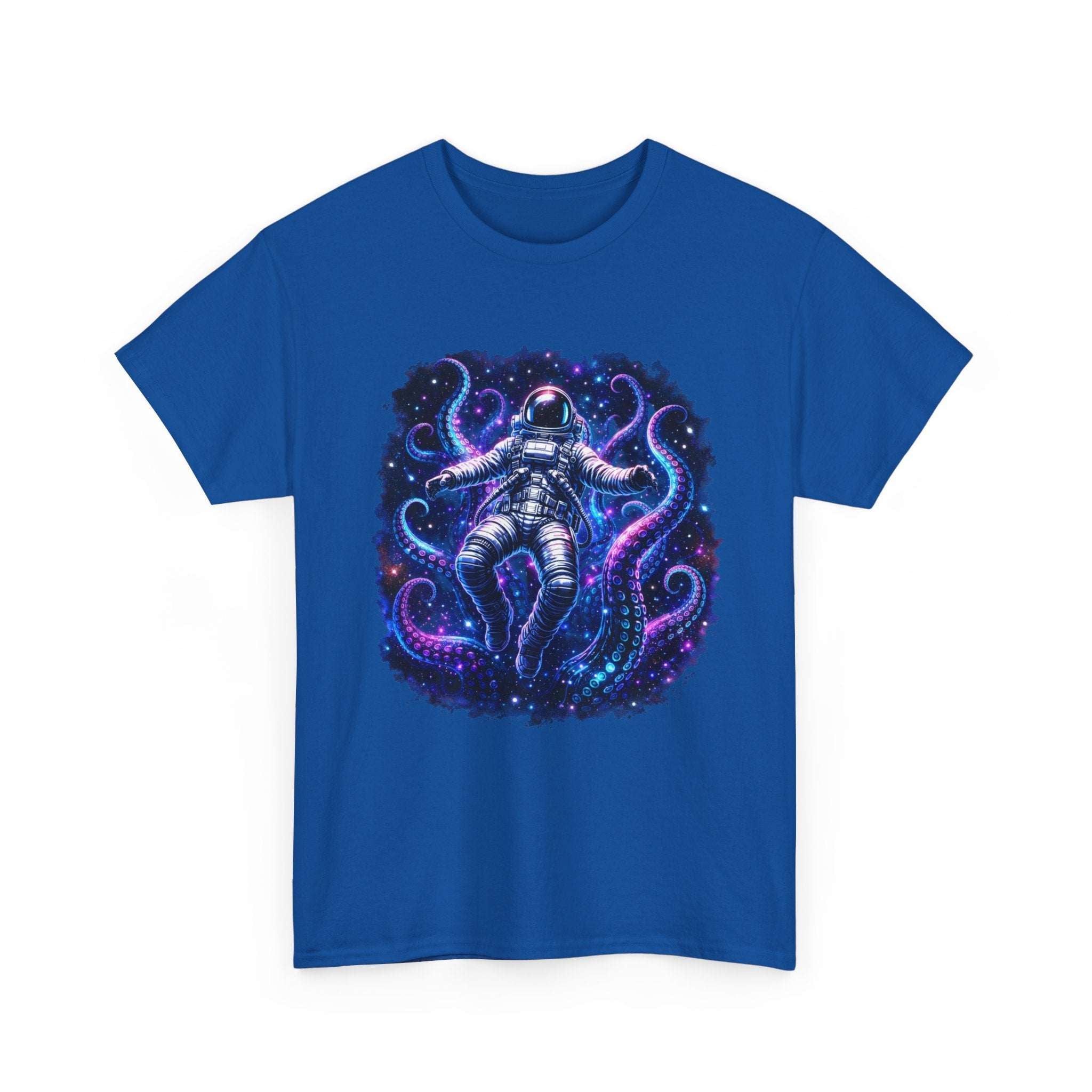 Astronaut & Purple Octopus Cosmic Tee — Surreal Space-Marine Graphic T-Shirt