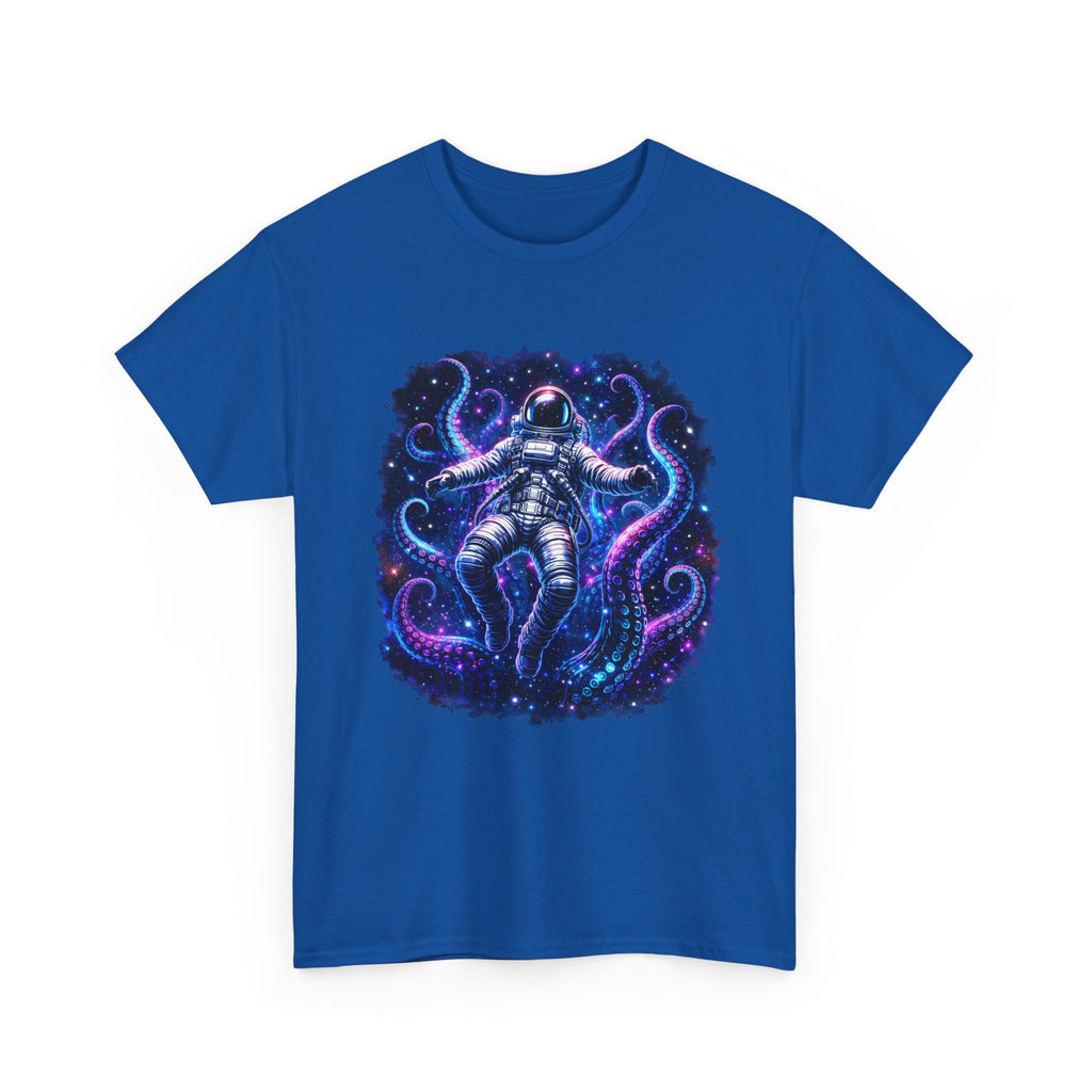 Astronaut & Purple Octopus Cosmic Tee — Surreal Space-Marine Graphic T-Shirt