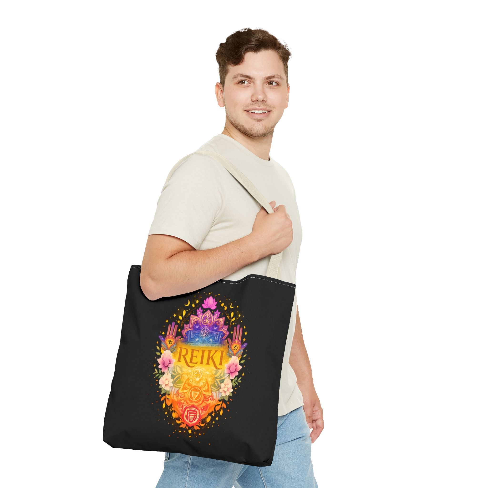 Tote Bag Reiki de Poliéster Duradero | Diseño Espiritual