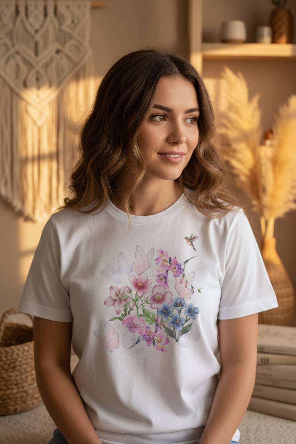 Camiseta Floral & Butterflies | Boho Spring Tee