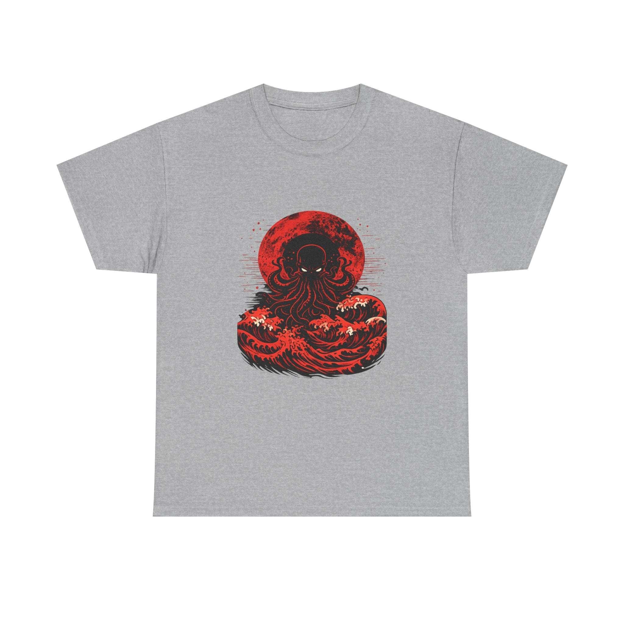 Lovecraftian Tentacle Tee — Red Moon Cosmic Horror Shirt