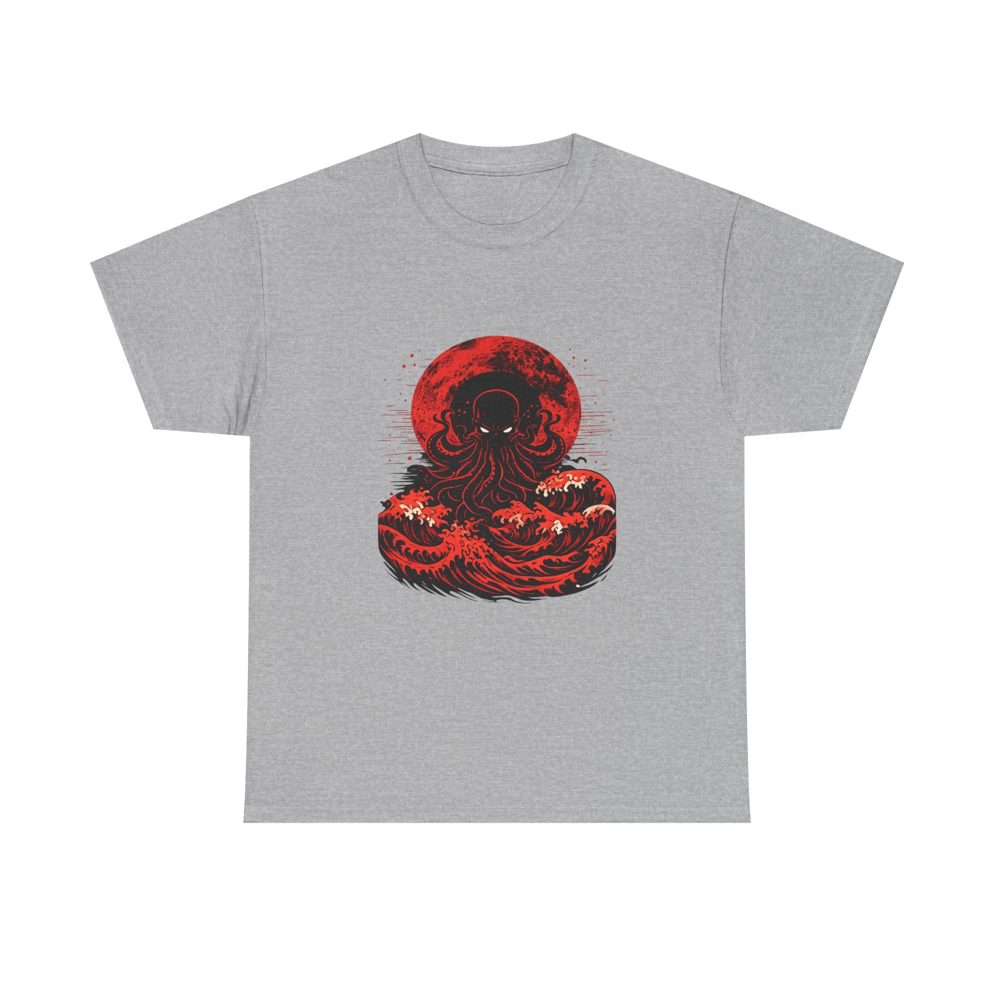 Lovecraftian Tentacle Tee — Red Moon Cosmic Horror Shirt