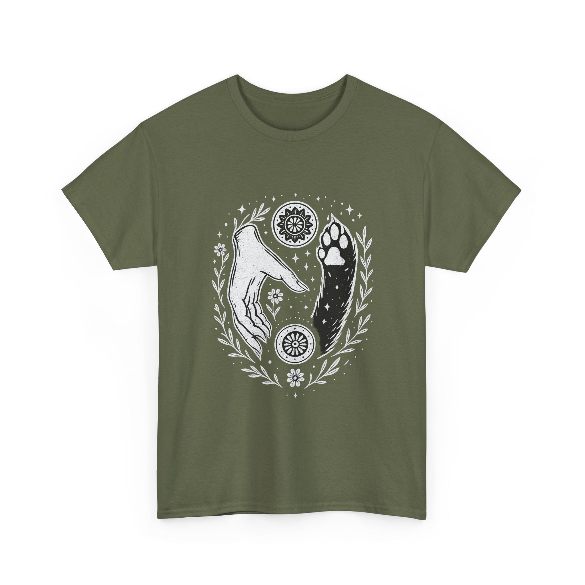 Camiseta Boho Mística Mano y Huella para Amantes de Perros – MysticBohoCo