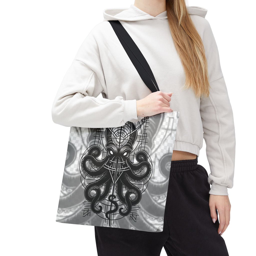 Tote Bag — Pulpo Lovecraftiano oscuro con símbolos ocultistas