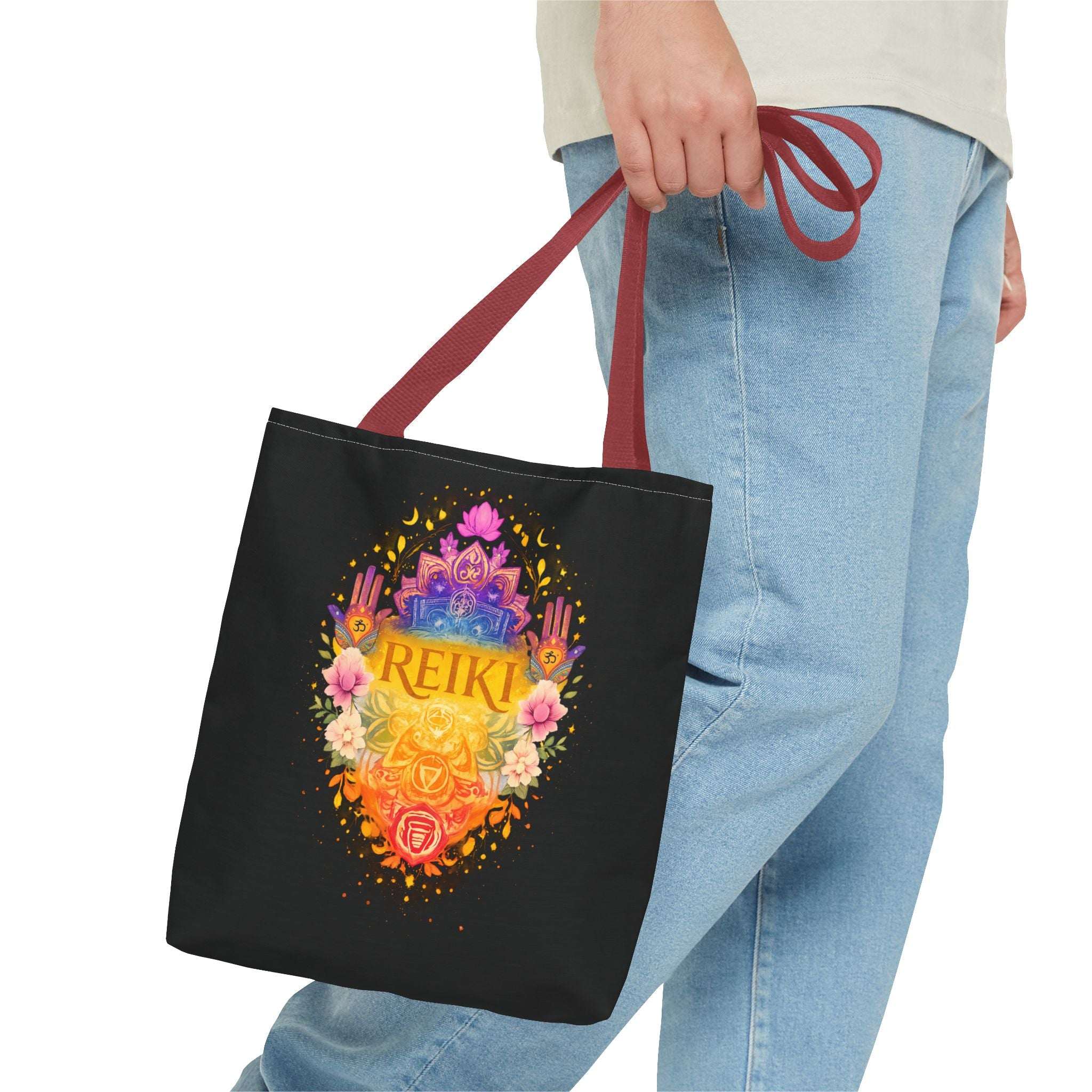 Tote Bag Reiki de Poliéster Duradero | Diseño Espiritual