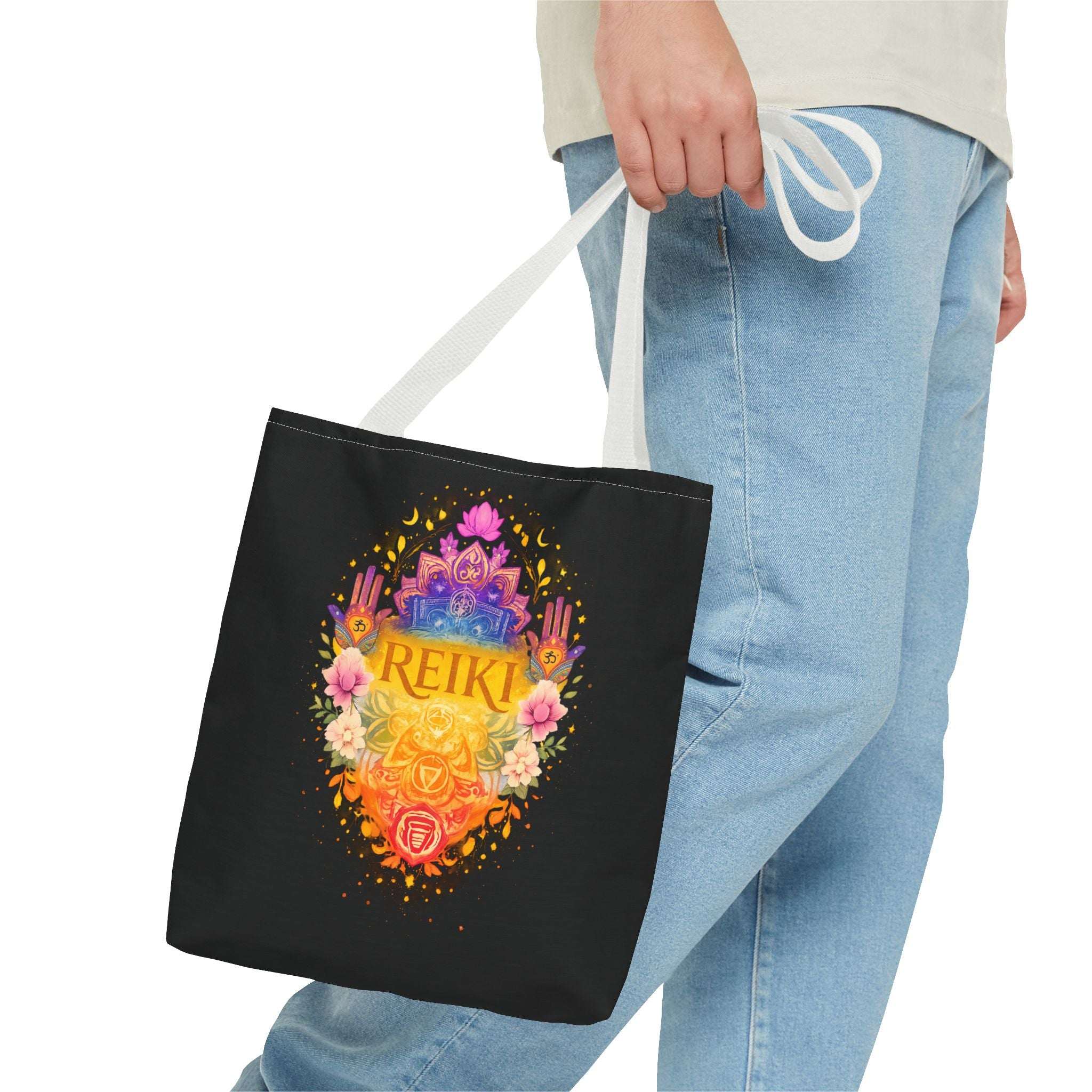 Tote Bag Reiki de Poliéster Duradero | Diseño Espiritual