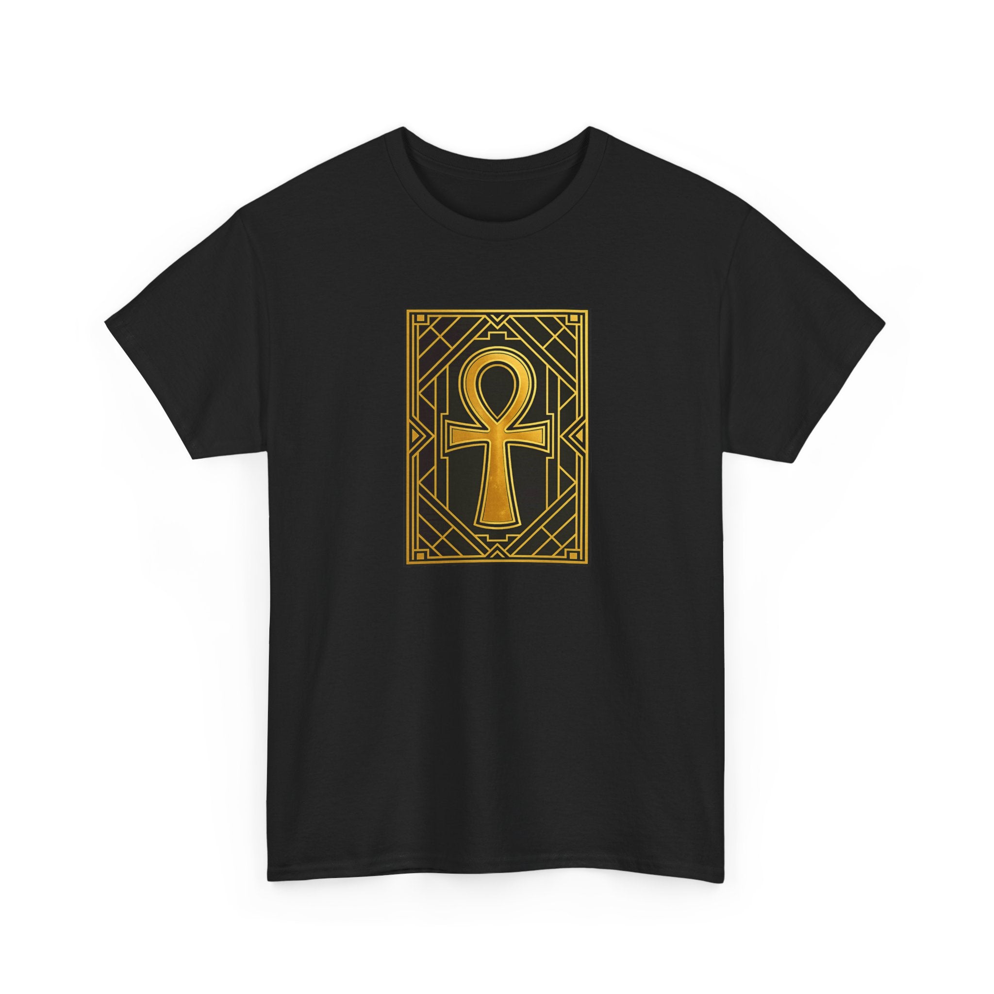 Camiseta Ankh Dorado — Diseño Art Déco Egipcio