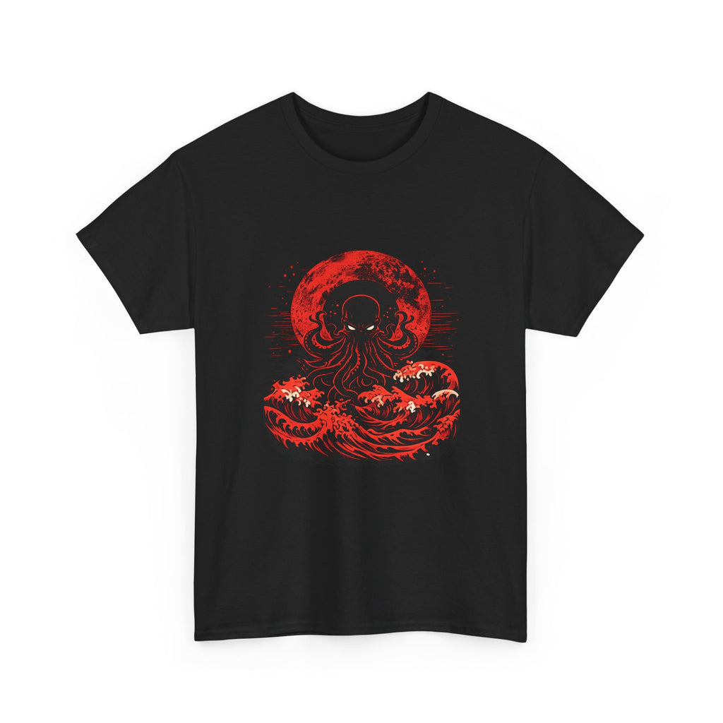 Lovecraftian Tentacle Tee — Red Moon Cosmic Horror Shirt