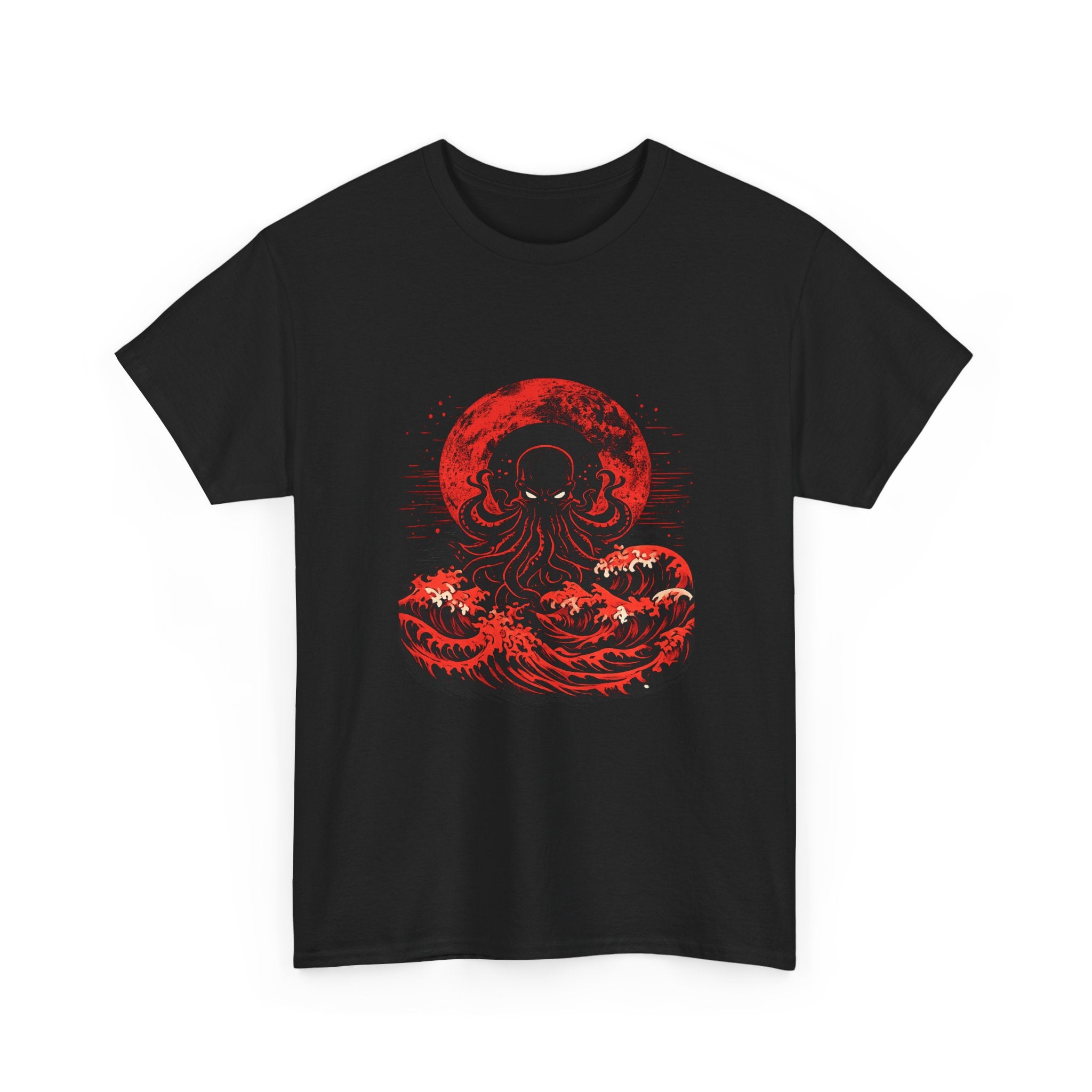 Lovecraftian Tentacle Tee — Red Moon Cosmic Horror Shirt