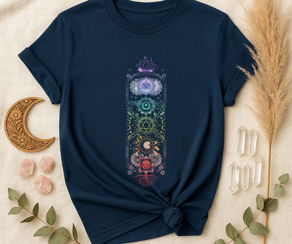 T-shirt Chakras Mystiques | T-shirt bohème Énergie Chakra