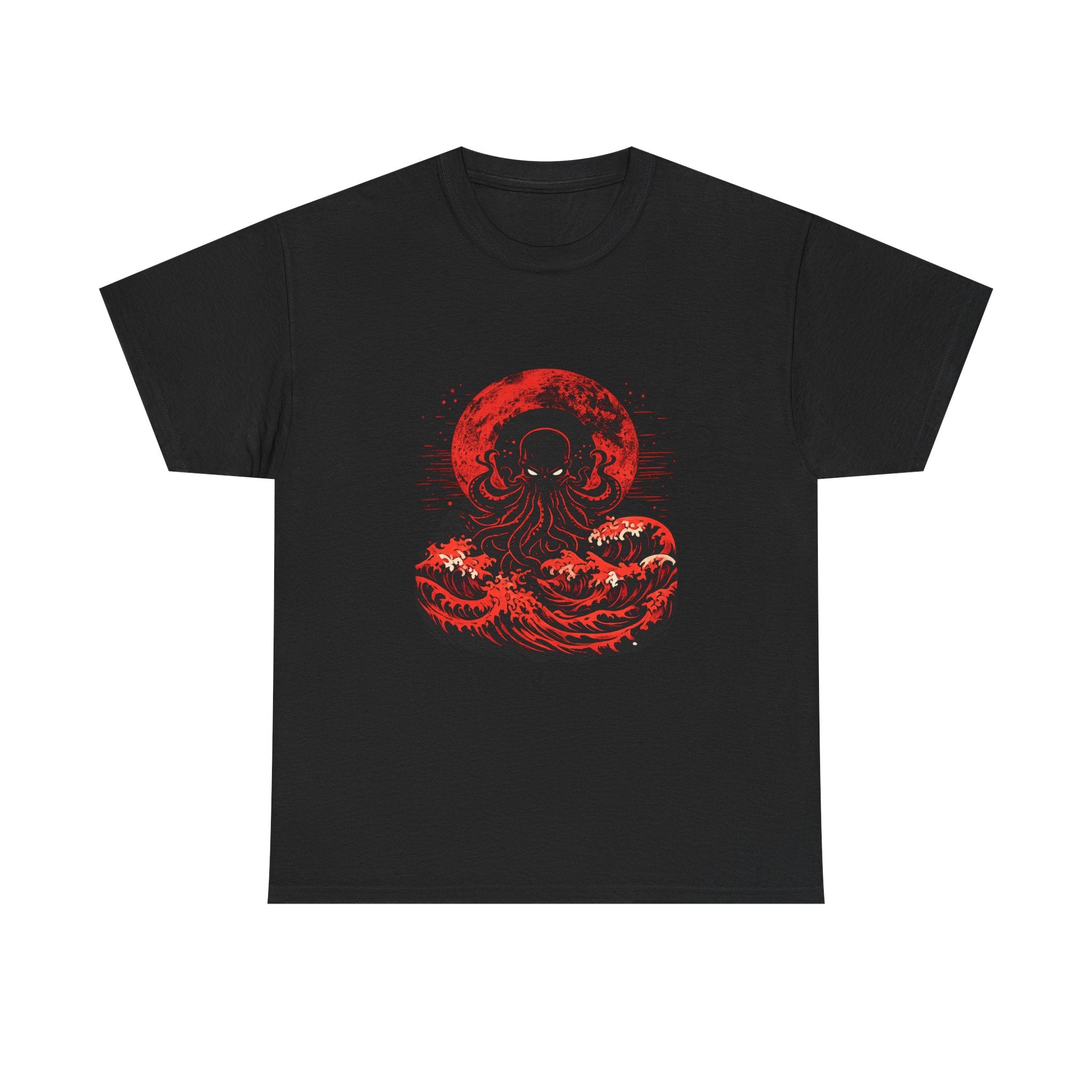 Lovecraftian Tentacle Tee — Red Moon Cosmic Horror Shirt