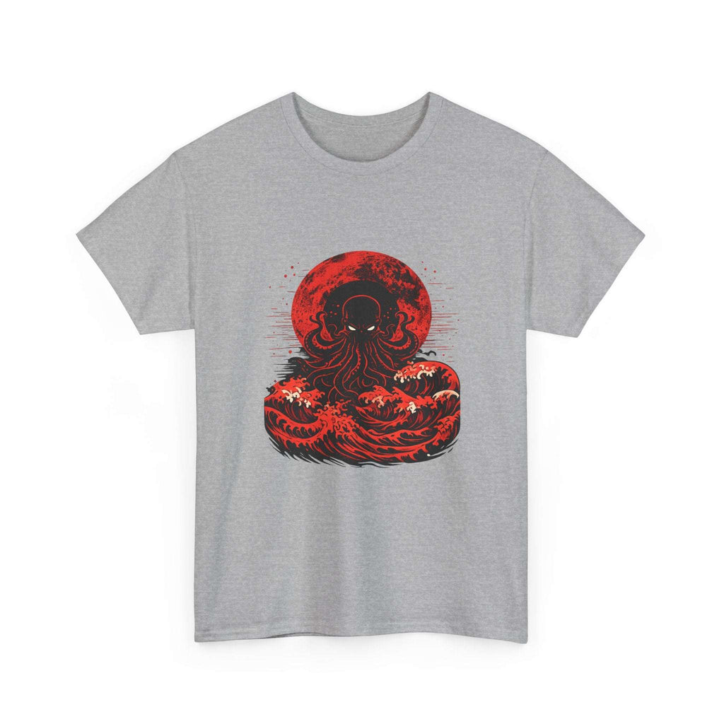 Lovecraftian Tentacle Tee — Red Moon Cosmic Horror Shirt