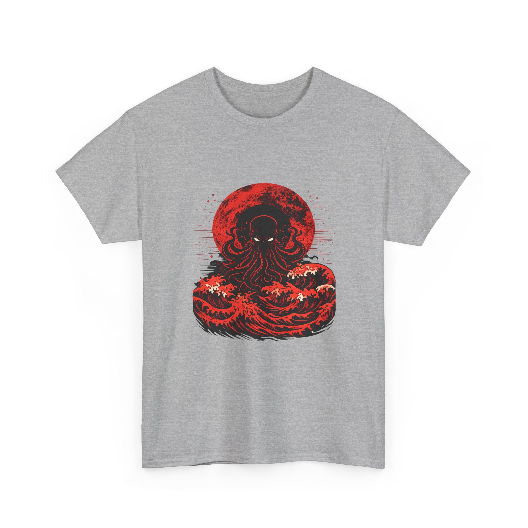 Lovecraftian Tentacle Tee — Red Moon Cosmic Horror Shirt