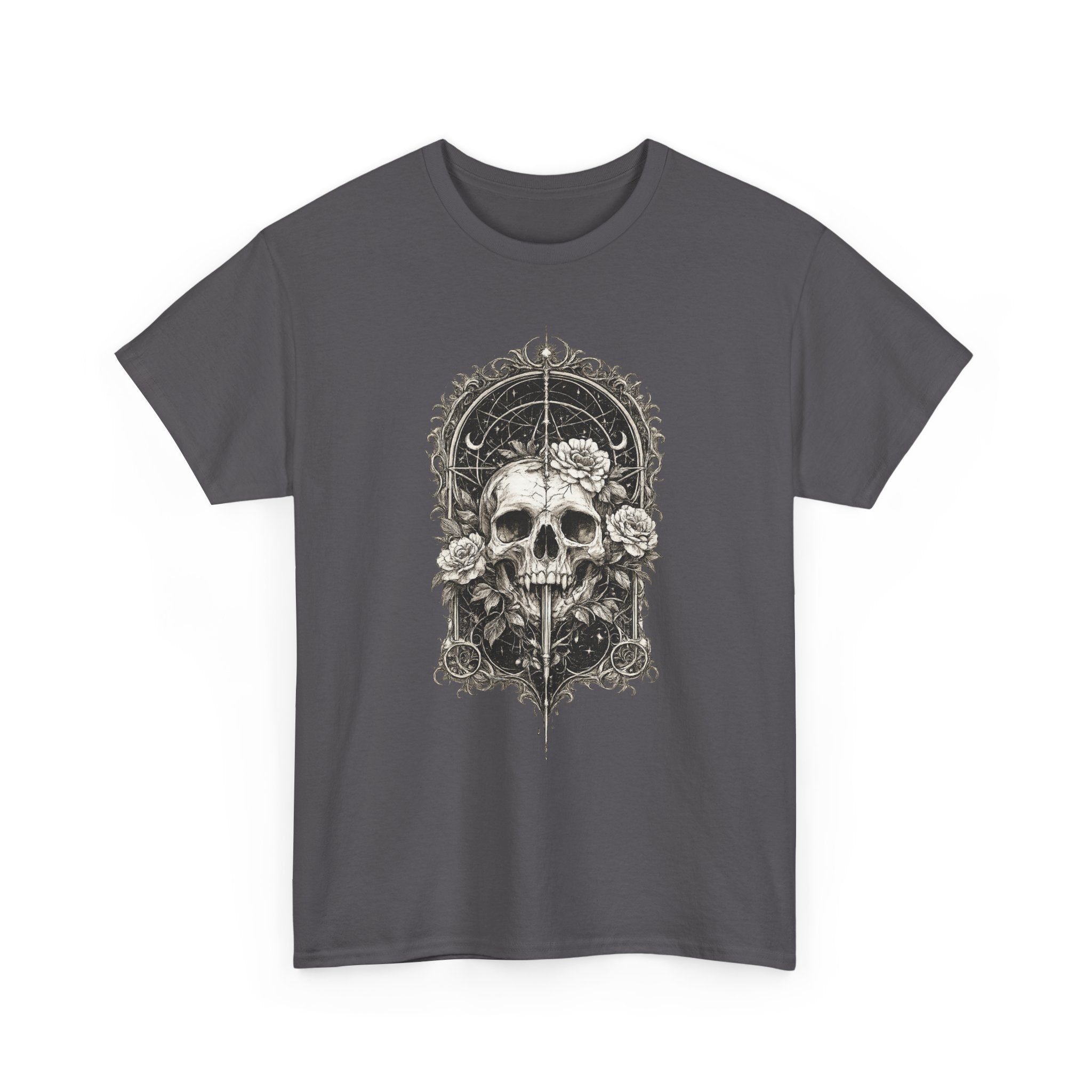 Camiseta Skull Floral Mística Gothic MysticBohoCo