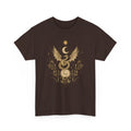 Camiseta Boho Mística Dragon Lunar Gold · Celestial Moon Serpent Tee