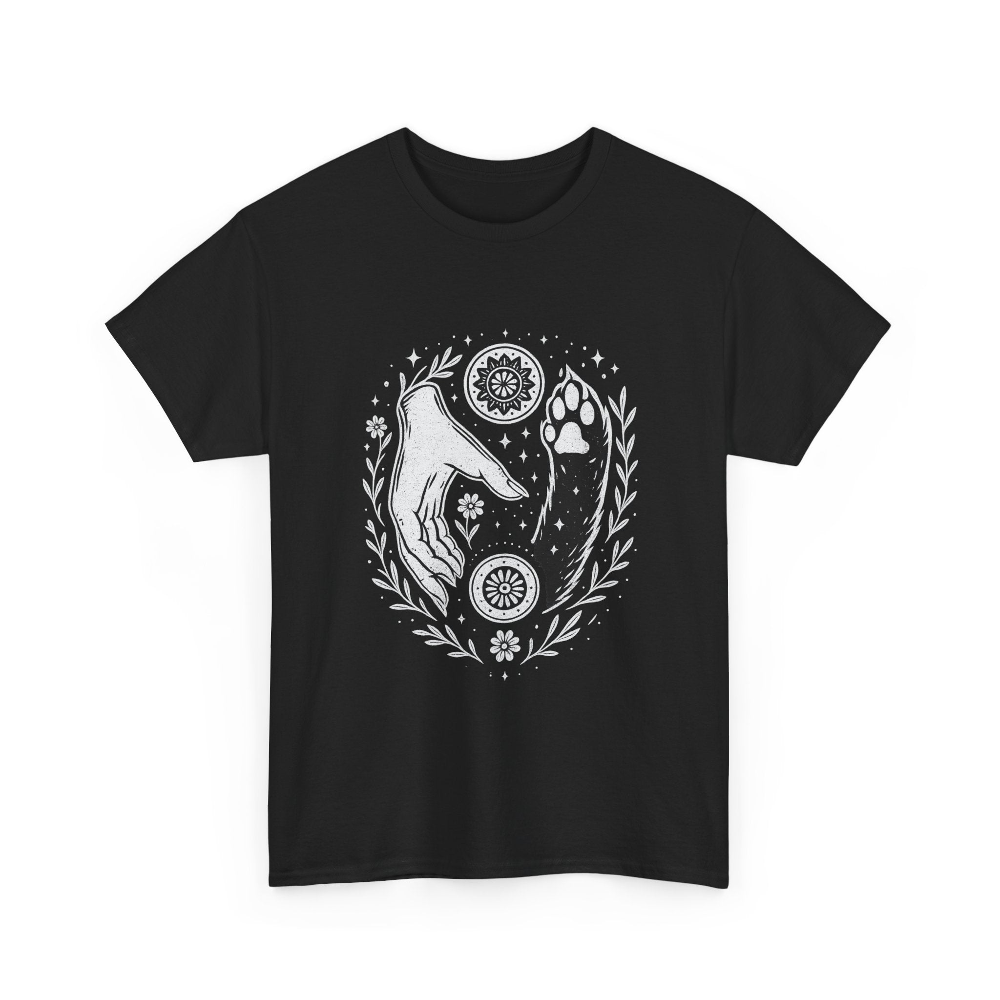 Camiseta Boho Mística Mano y Huella para Amantes de Perros – MysticBohoCo
