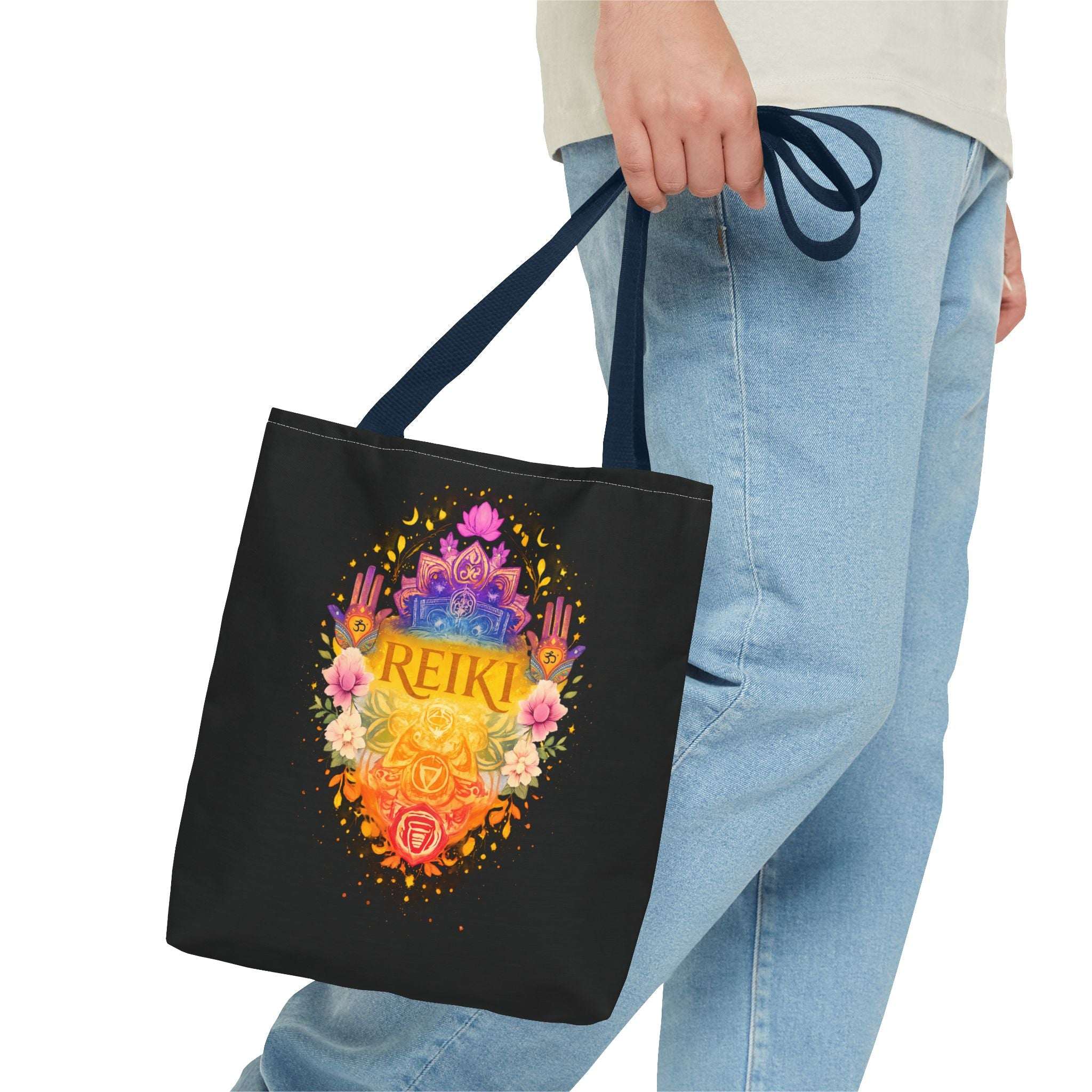 Tote Bag Reiki de Poliéster Duradero | Diseño Espiritual
