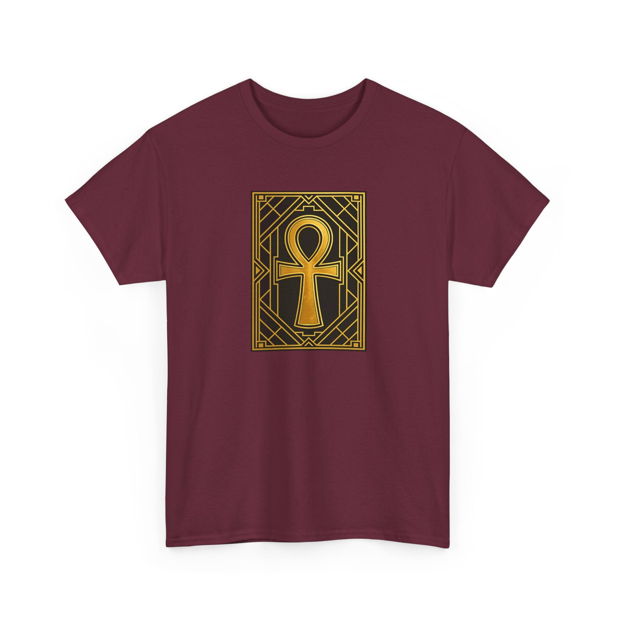 Camiseta Ankh Dorado — Diseño Art Déco Egipcio
