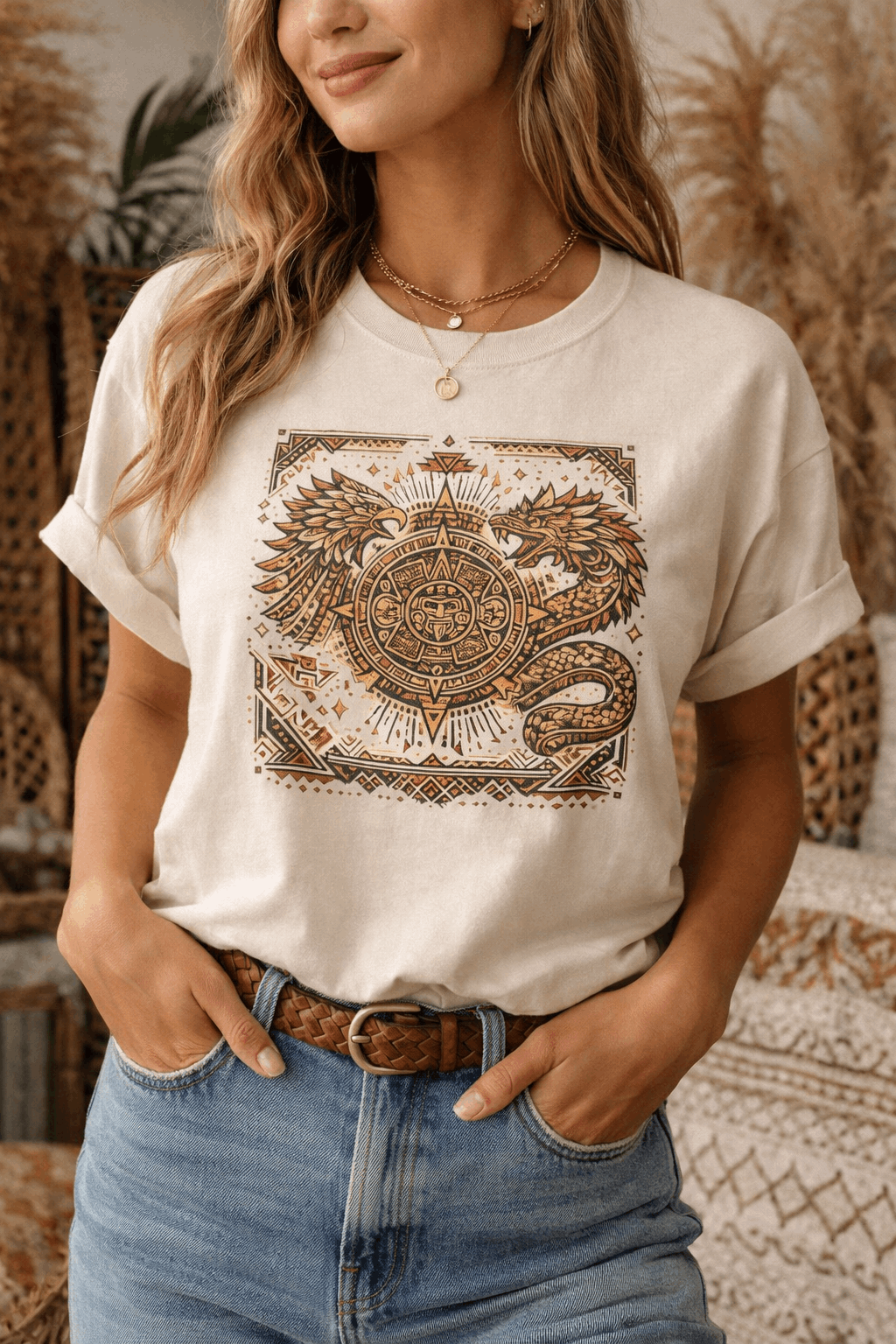 Camiseta Azteca Mística | Mystic Aztec Sun Tee