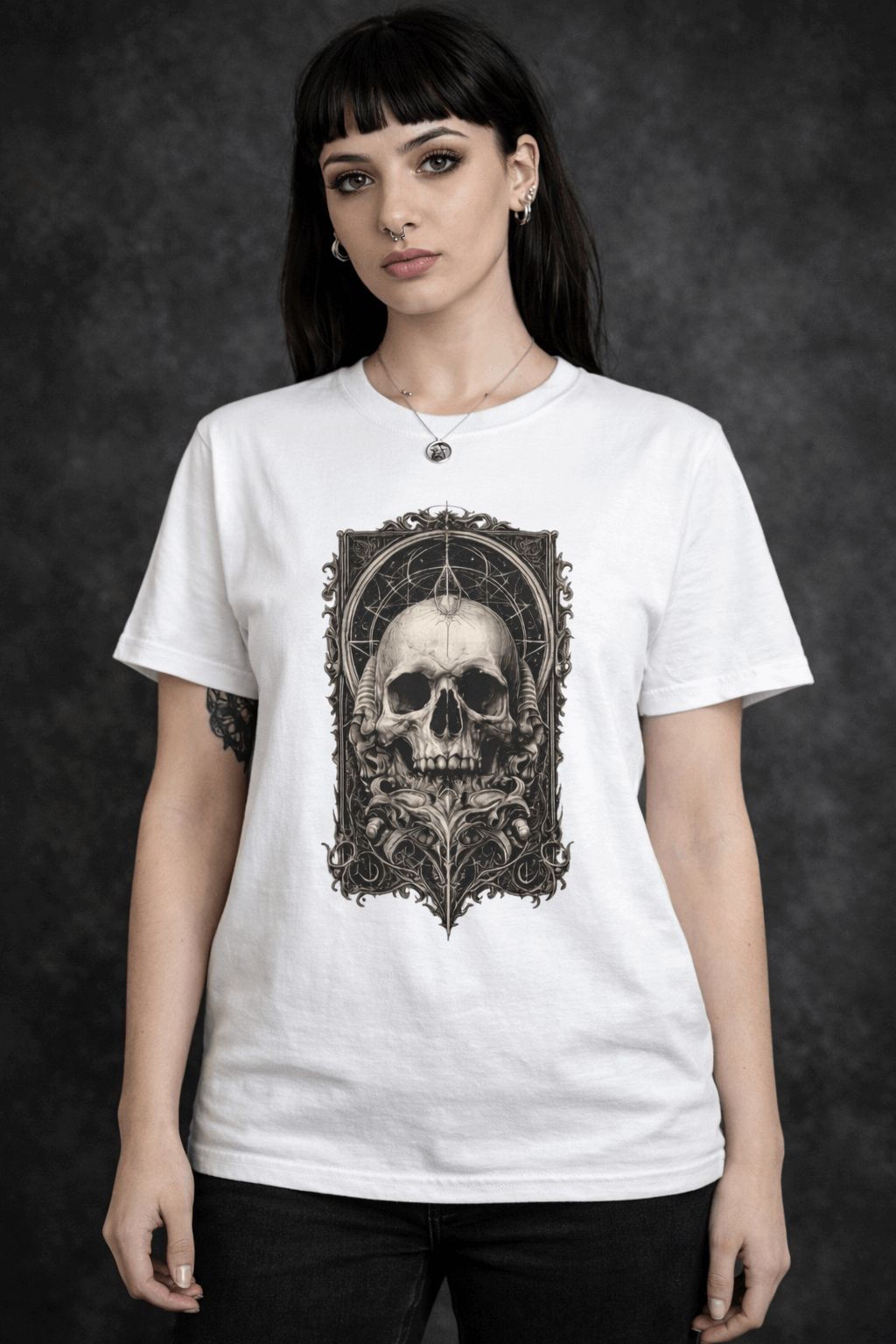 Camiseta Skull Mística Gothic Shirt MysticBohoCo