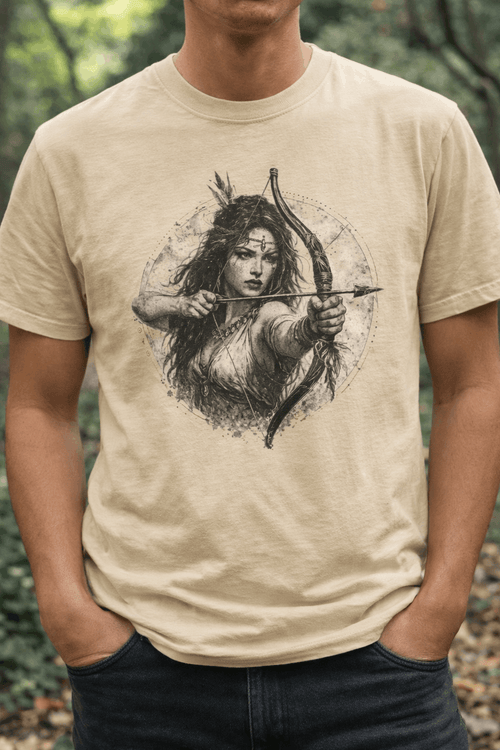 Artemis Goddess Archer Vintage Tee — Griega Diosa Arquera