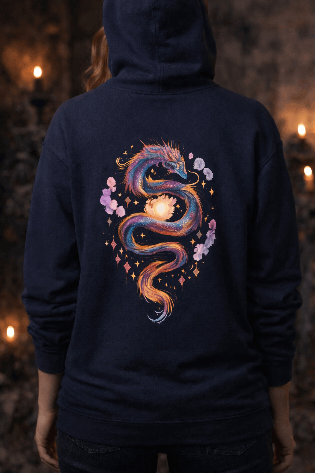 Sudadera Dragon Místico Boho Hoodie Unisex