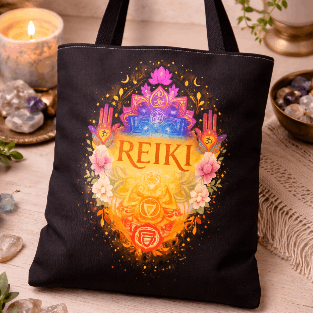 Tote Bag Reiki de Poliéster Duradero | Diseño Espiritual