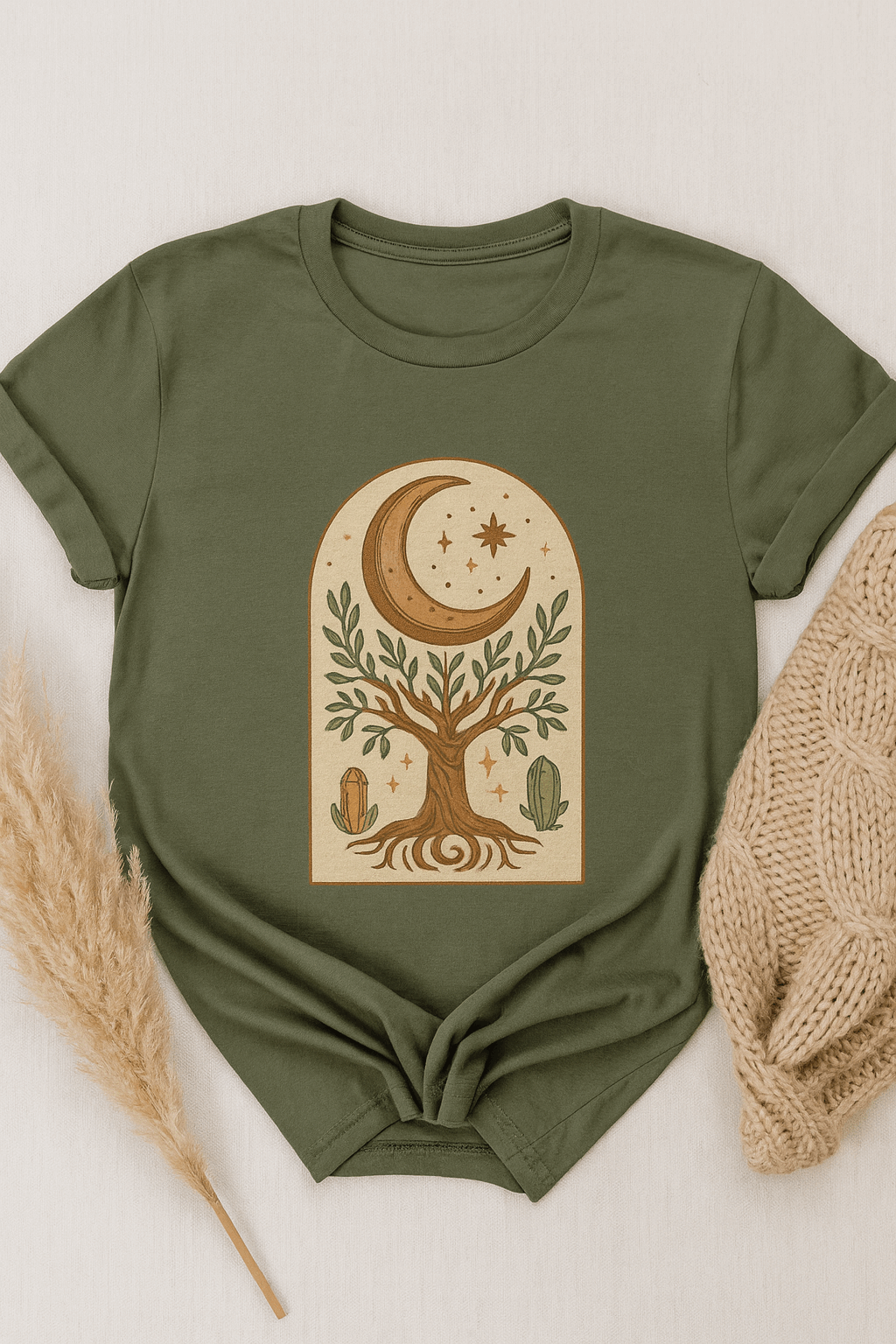 Boho Celestial Moon Tee – Mystic Nature Shirt | MysticBohoCo