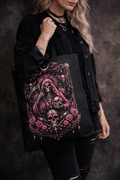 Tote Bag Santa Muerte Gothic Boho Negra