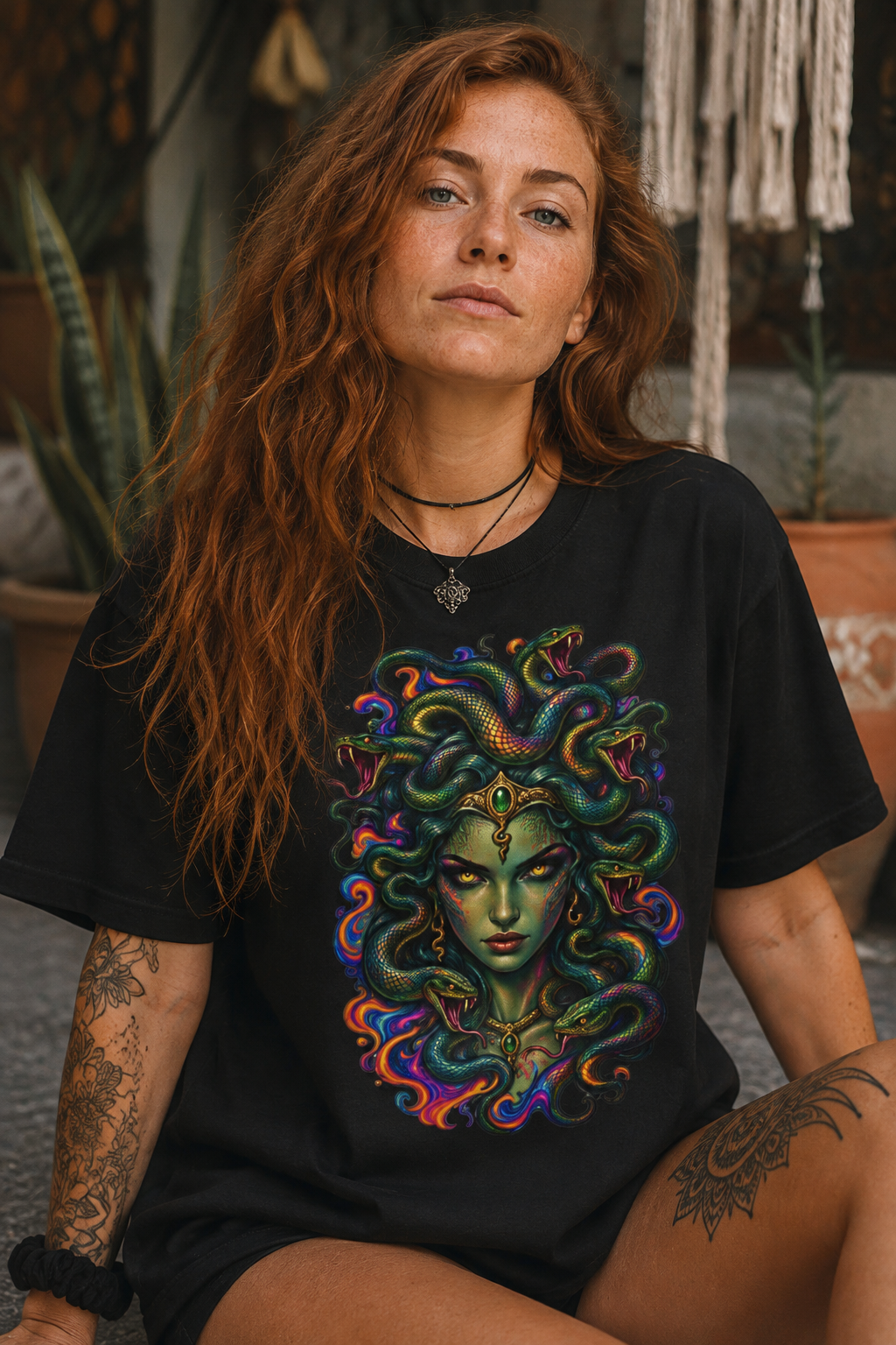 Camiseta Medusa Psicodélica | Diseño Serpientes Mitología