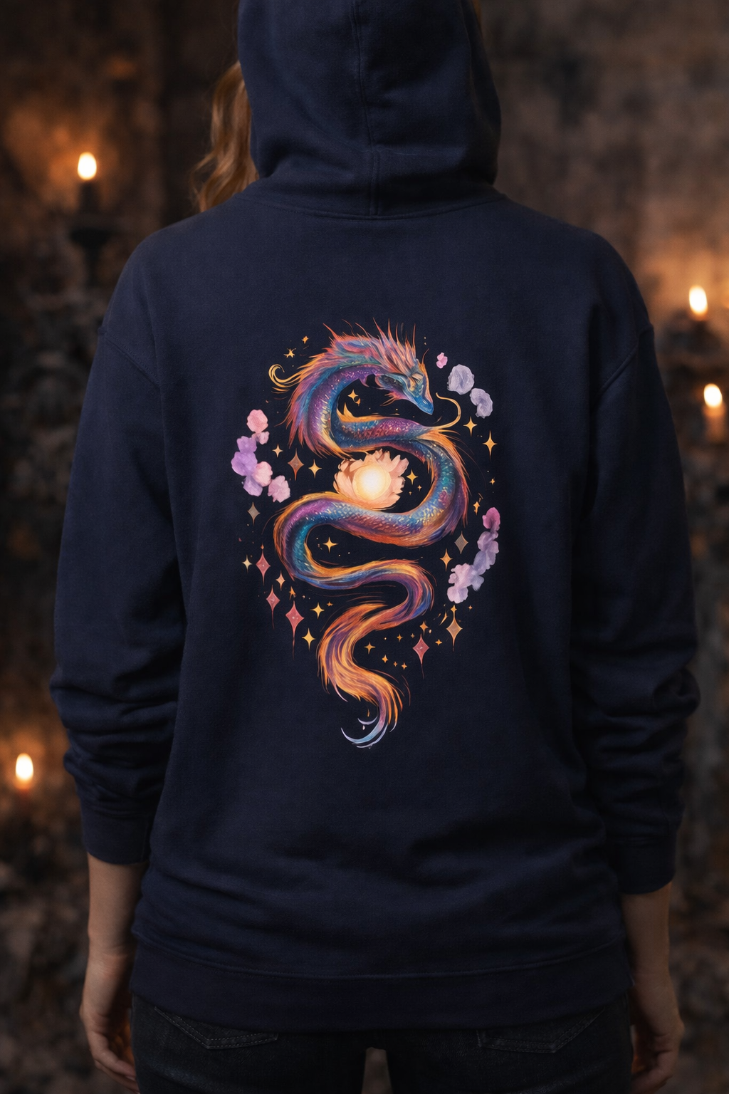 Sudadera Dragon Místico Boho Hoodie Unisex